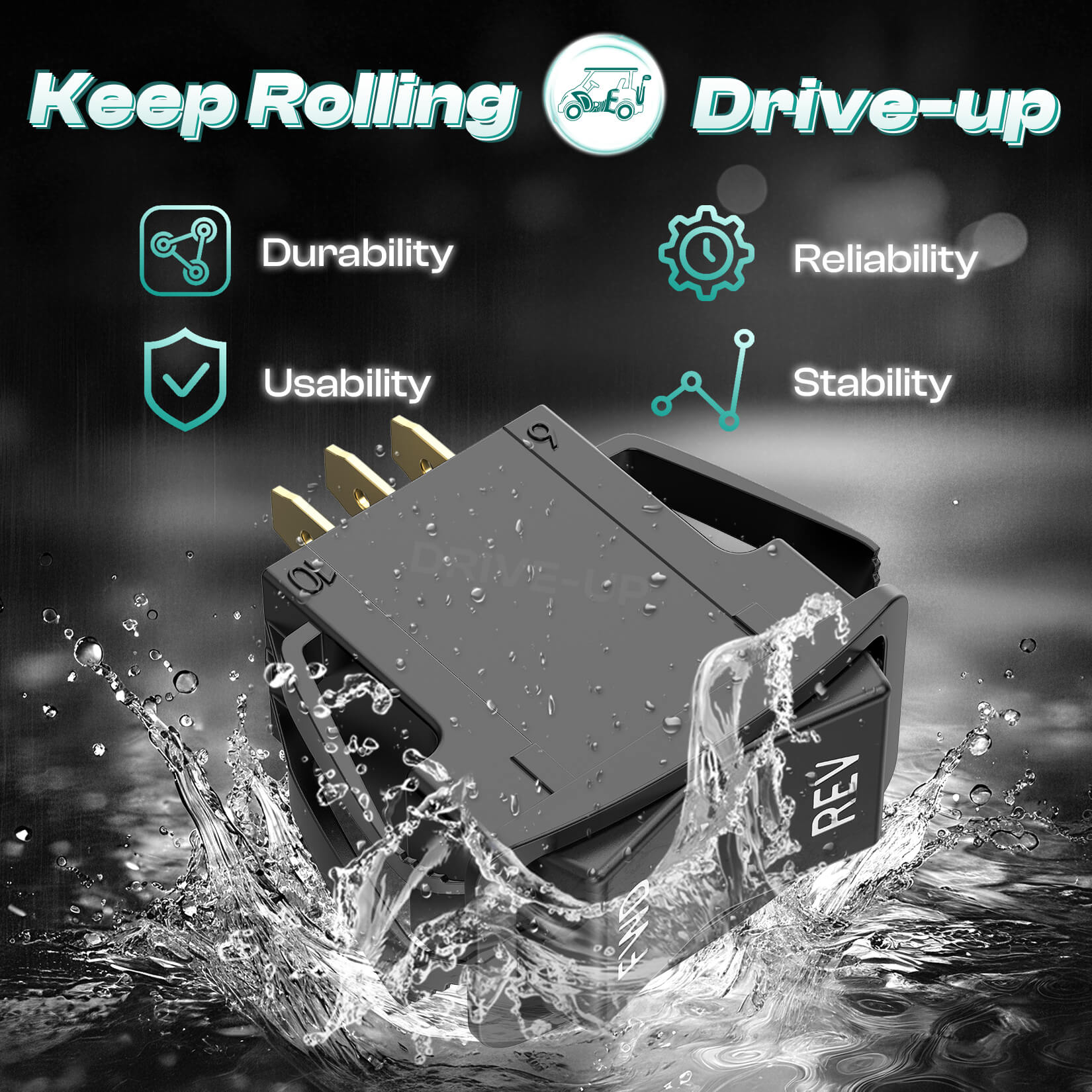 EZGO golf cart forward reverse switch - Fits TXT PDS 2003+ (OEM 74323-G01) | Drive-up