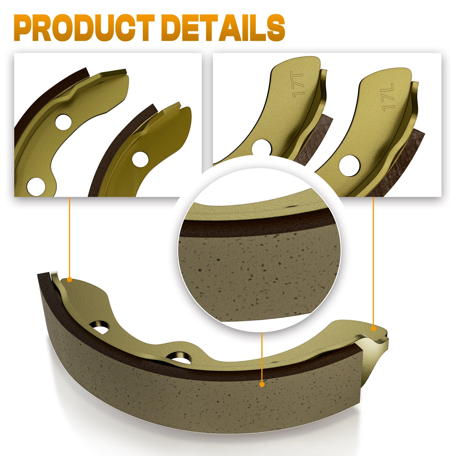 Drive-up Golf Cart Brake Shoes Spring Kit for Club Car 1995-Up DS and Precedent/ Brake Shoes Kit for 1995-Up Club Car DS&Precedent and 2018-Up Tempo, OEM #1018232-01, 1018163-01