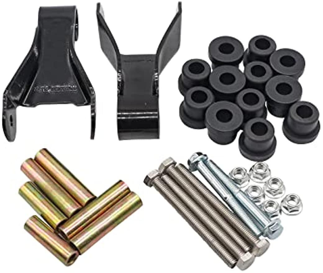 Golf Cart Metal Rear Shackle Kit Including Bushing & Sleeves for ClubCar Precedent DRIVE-UP