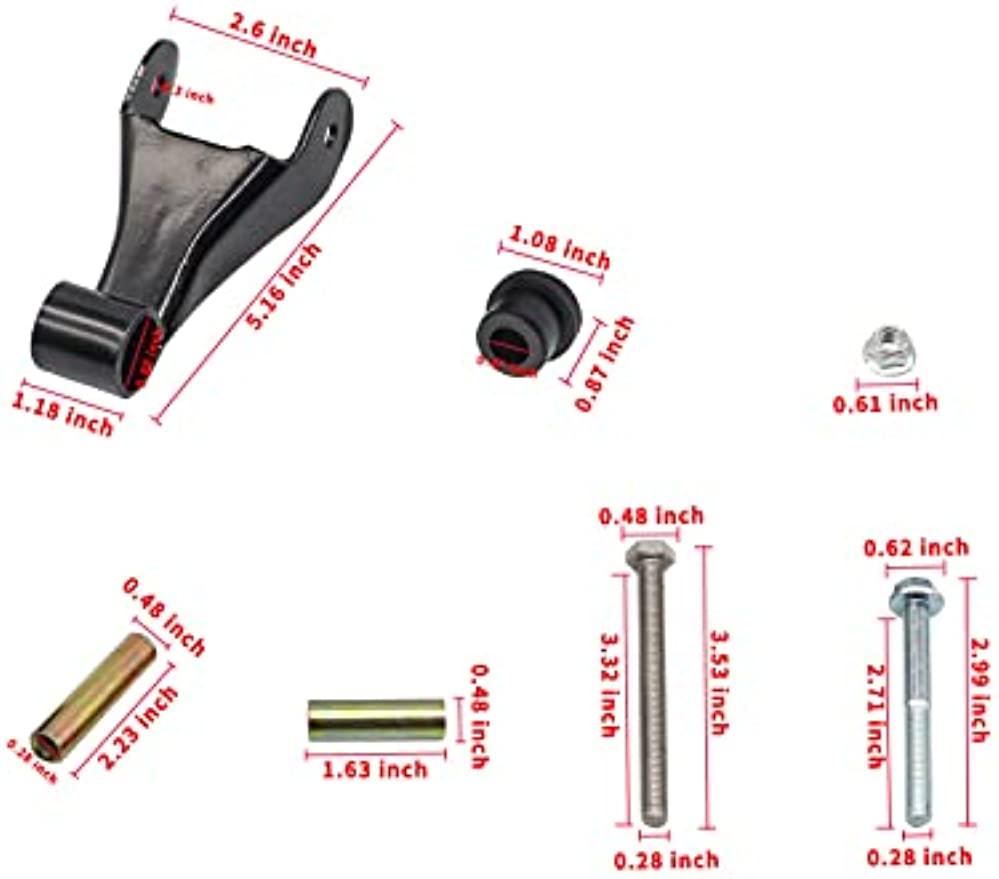 Golf Cart Metal Rear Shackle Kit Including Bushing & Sleeves for ClubCar Precedent DRIVE-UP