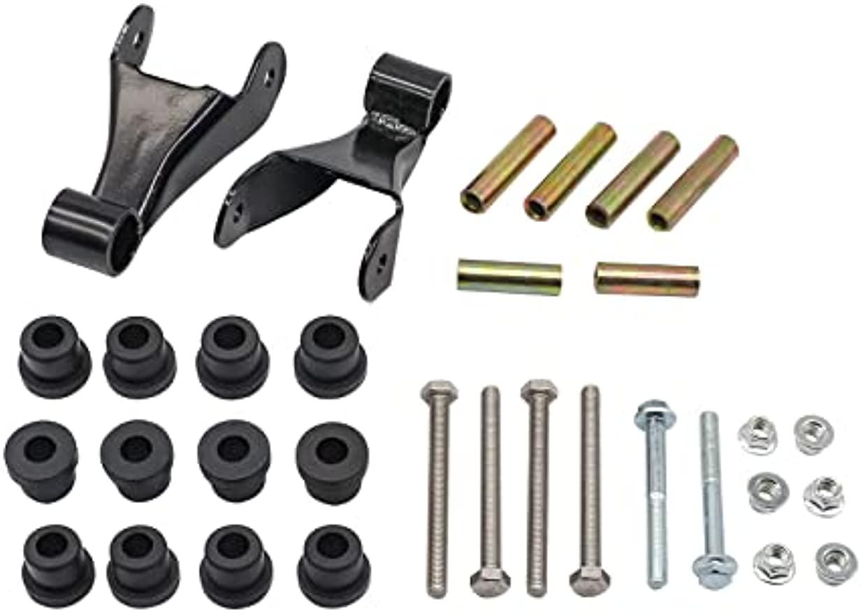 Golf Cart Metal Rear Shackle Kit Including Bushing & Sleeves for ClubCar Precedent DRIVE-UP