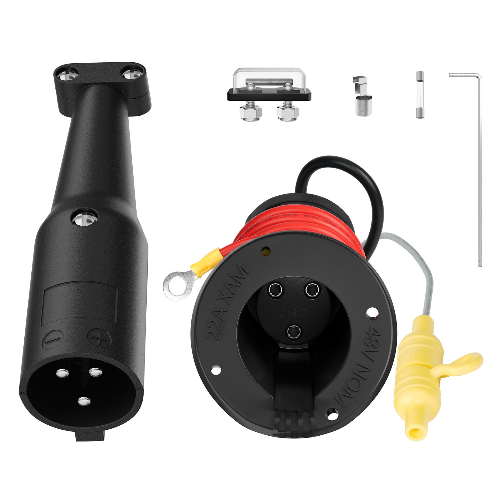 48V Golf Cart Charger Receptacle Charger Plug for Club Car DS Modes, Charging Port with Cord and Club Car Plug |Drive-up
