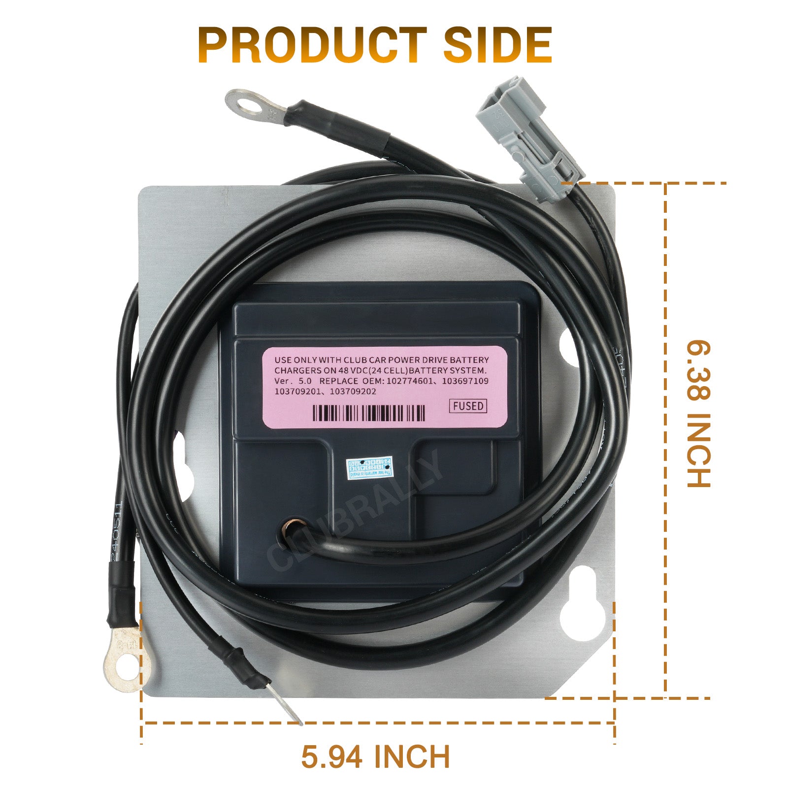 Golf Cart On Board Computer OBC 48V with Square 6-Pins, Compatible with 2009-Up Club Car DS Regen II, DS IQ Villager 6 Villager 8 Models, OEM #102774601, |Drive-up