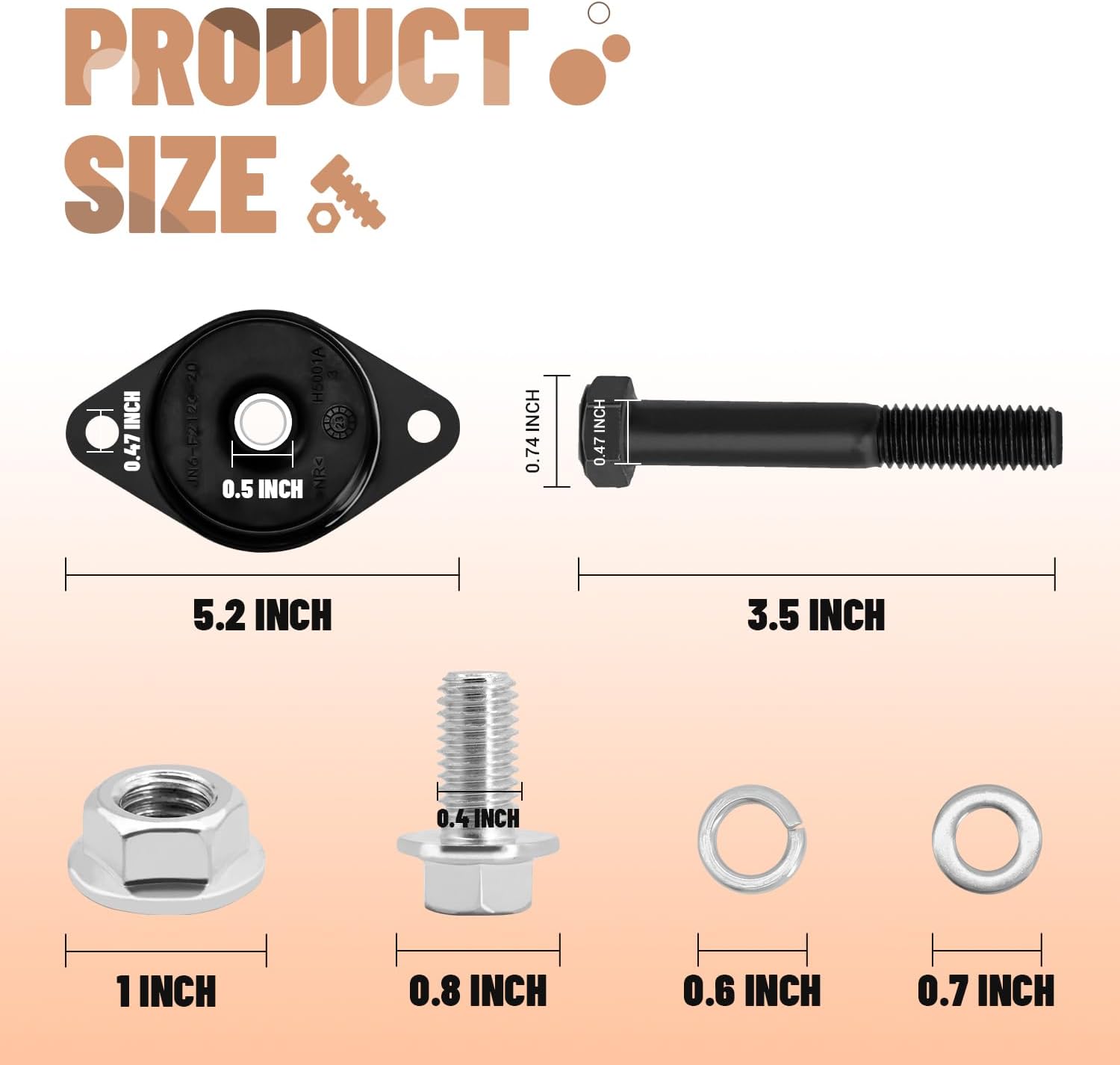 Golf Cart Rear Arm Front Bushing Mounting Kit, Applicable to 1996-Up Yamaha G&E G16,G19,G20,G21,G22,G23,27,G28,G29 Drive Alternate OEM #JN6-F2123-00-00/ JN6-F2123-10/ JN6-F2123-20-00