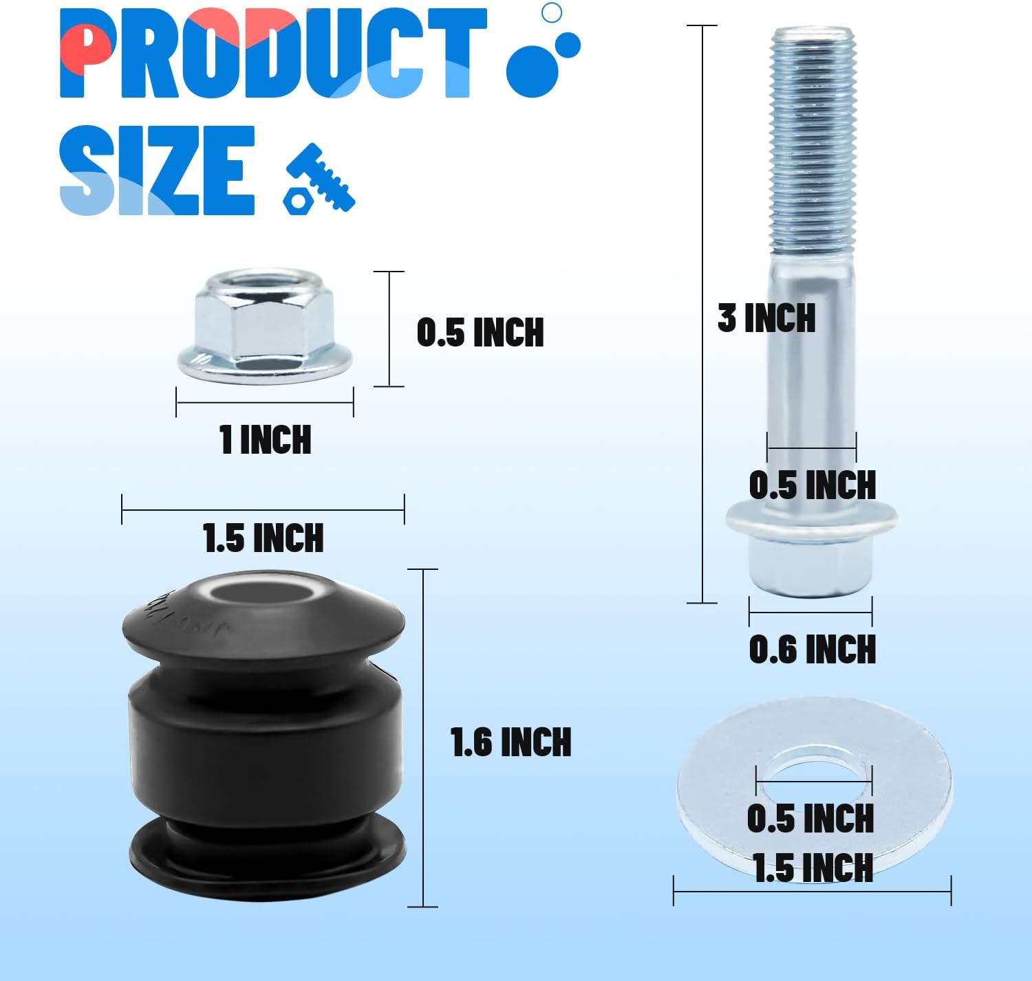 DRIVE-UP Golf Cart Rear Arm Rear Bushing Mounting Kit, Applicable to 1996-Up Yamaha G&E G16,G19,G20,G21,G22,G23,27,G28,G29 Drive Alternate OEM #JN6-F2124-10-00/ JN6-F2124-00-00