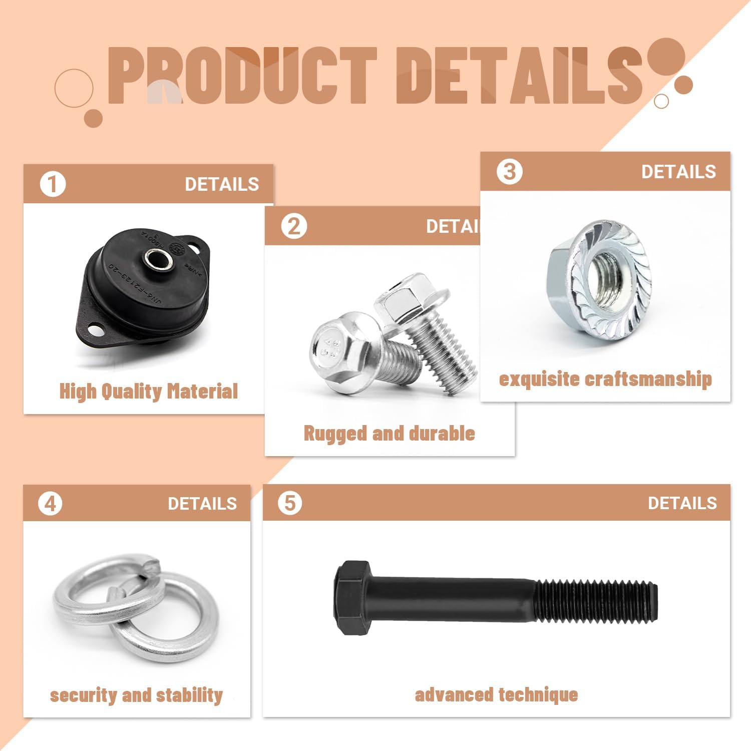 Golf Cart Rear Arm Front Bushing Mounting Kit, Applicable to 1996-Up Yamaha G&E G16,G19,G20,G21,G22,G23,27,G28,G29 Drive Alternate OEM #JN6-F2123-00-00/ JN6-F2123-10/ JN6-F2123-20-00