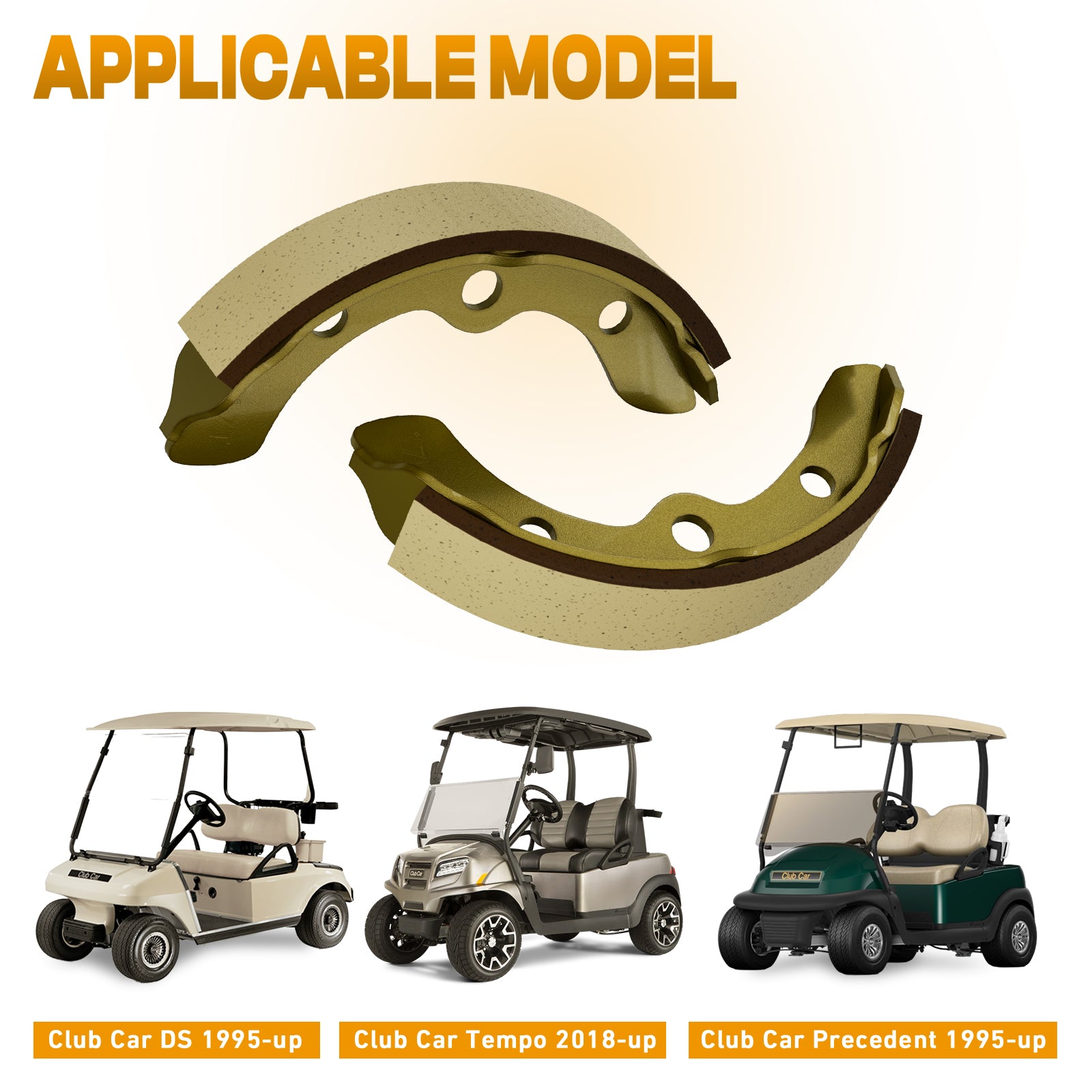 Drive-up Golf Cart Brake Shoes Spring Kit for Club Car 1995-Up DS and Precedent/ Brake Shoes Kit for 1995-Up Club Car DS&Precedent and 2018-Up Tempo, OEM #1018232-01, 1018163-01
