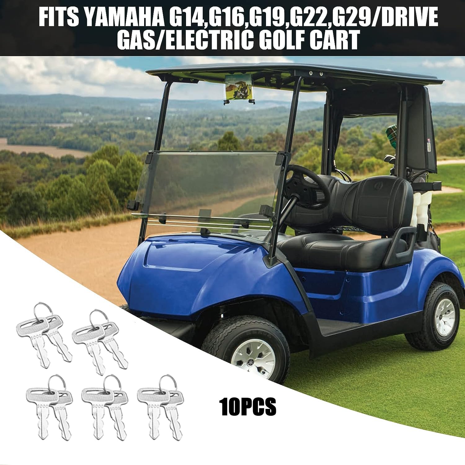 Golf Cart Key Suitable for Yamaha Golf Cart Key-8000 10PCS | Drive-up