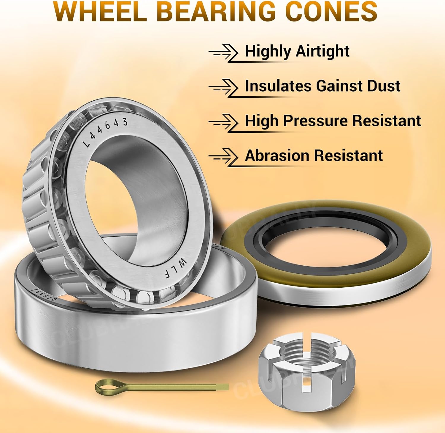 EZGO TXT Golf Cart Front Wheel Bearing & Seal Replacement Kit 1976-Up |Drive-up