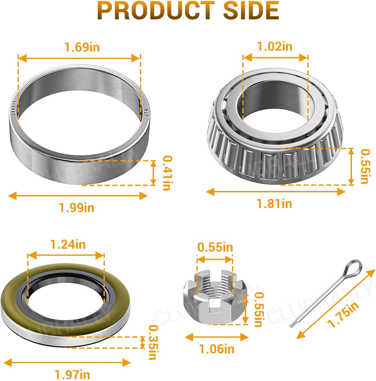 EZGO TXT Golf Cart Front Wheel Bearing & Seal Replacement Kit 1976-Up |Drive-up