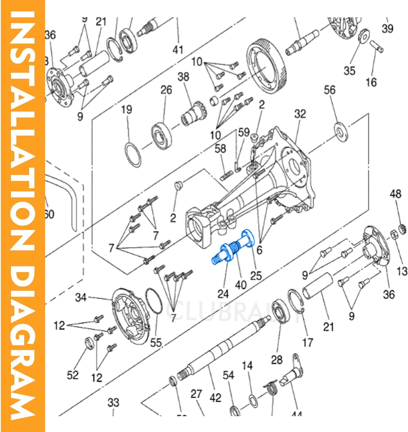 DRIVE-UP Golf Cart Input Shaft Kit, Applicable to Yamaha G29/ Drive Golf Carts 2007-2016, OEM #JW2-G6335-00