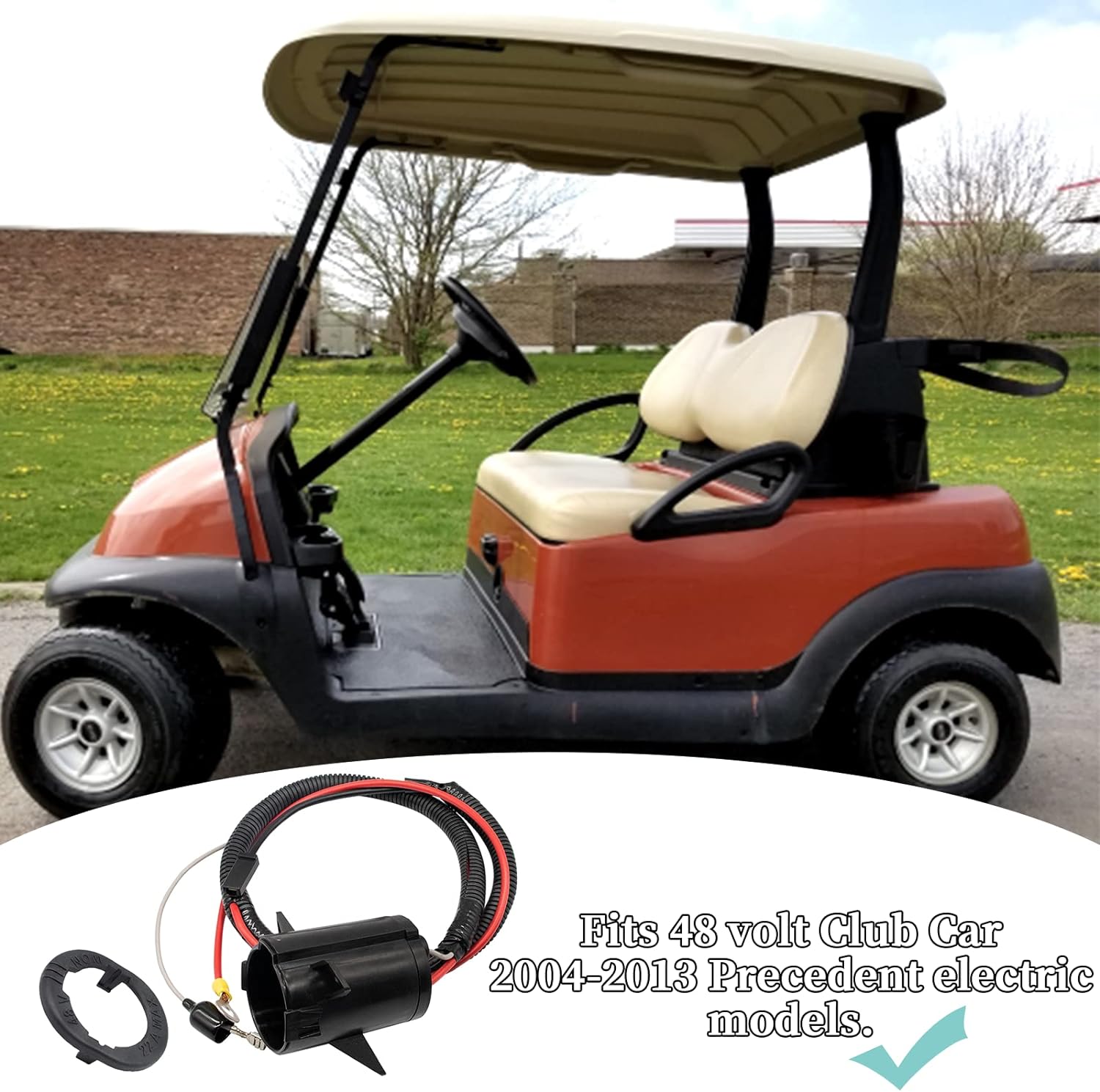 Drive-up Golf Cart 48 Volt Charger DC Receptacle Fits Club Car Precedent Electric 2004-2013 OEM #103375501