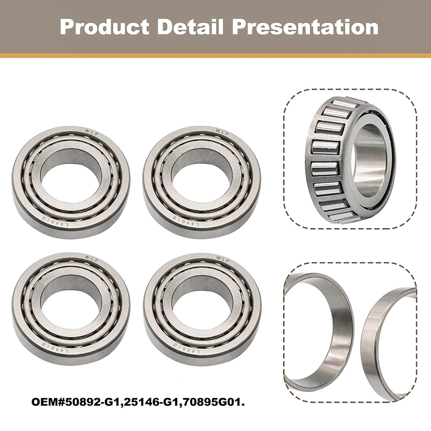 EZGO TXT Golf Cart Front Wheel Bearing & Seal Replacement Kit 1976-Up |Drive-up