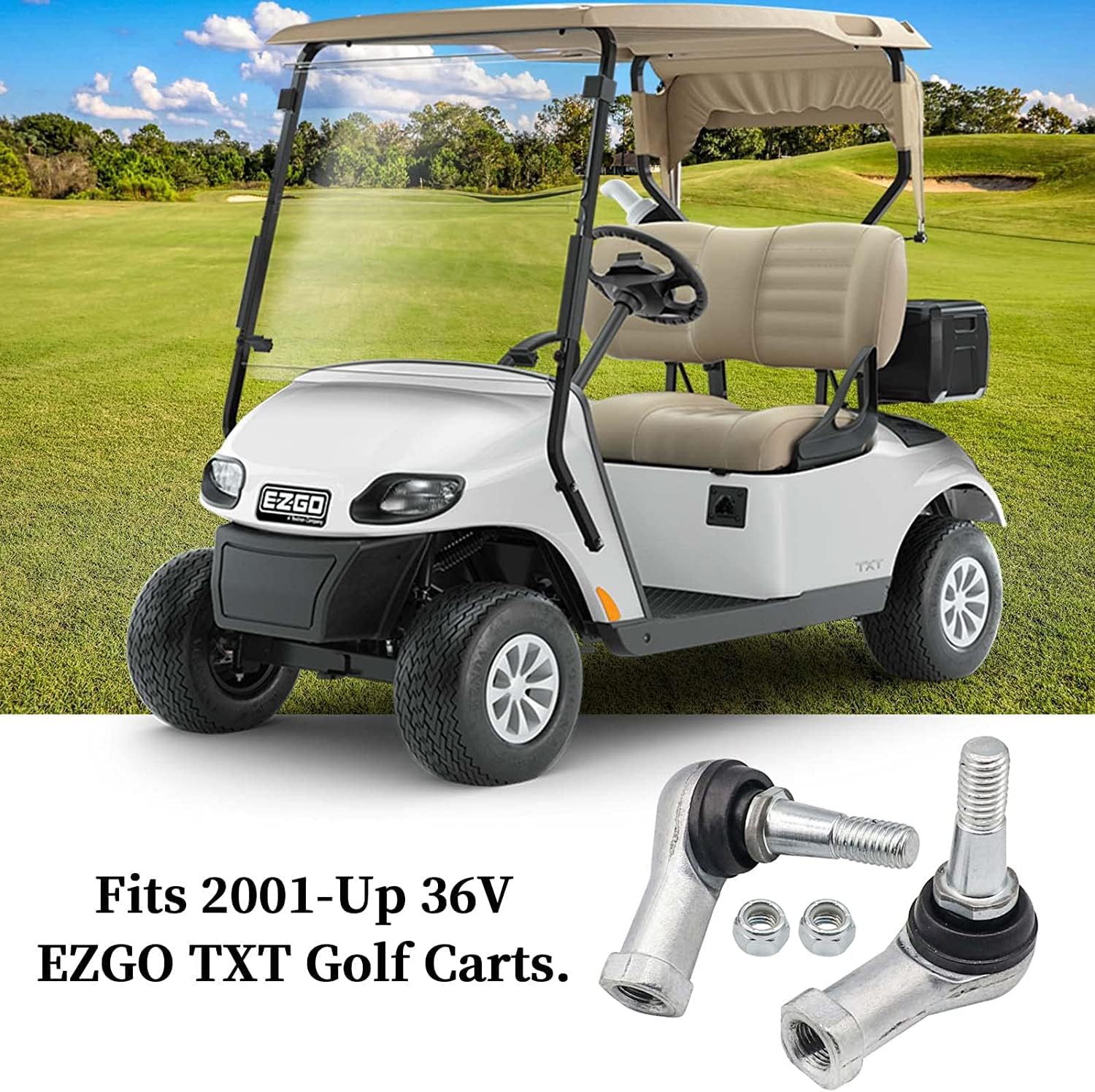 Panglong Golf Cart Ball Joint Tie Rod End Kit for EZGO TXT 2001-up Golf Cart 70902-G01 70902-G02, Set of 2 for Driver & Passenger Side