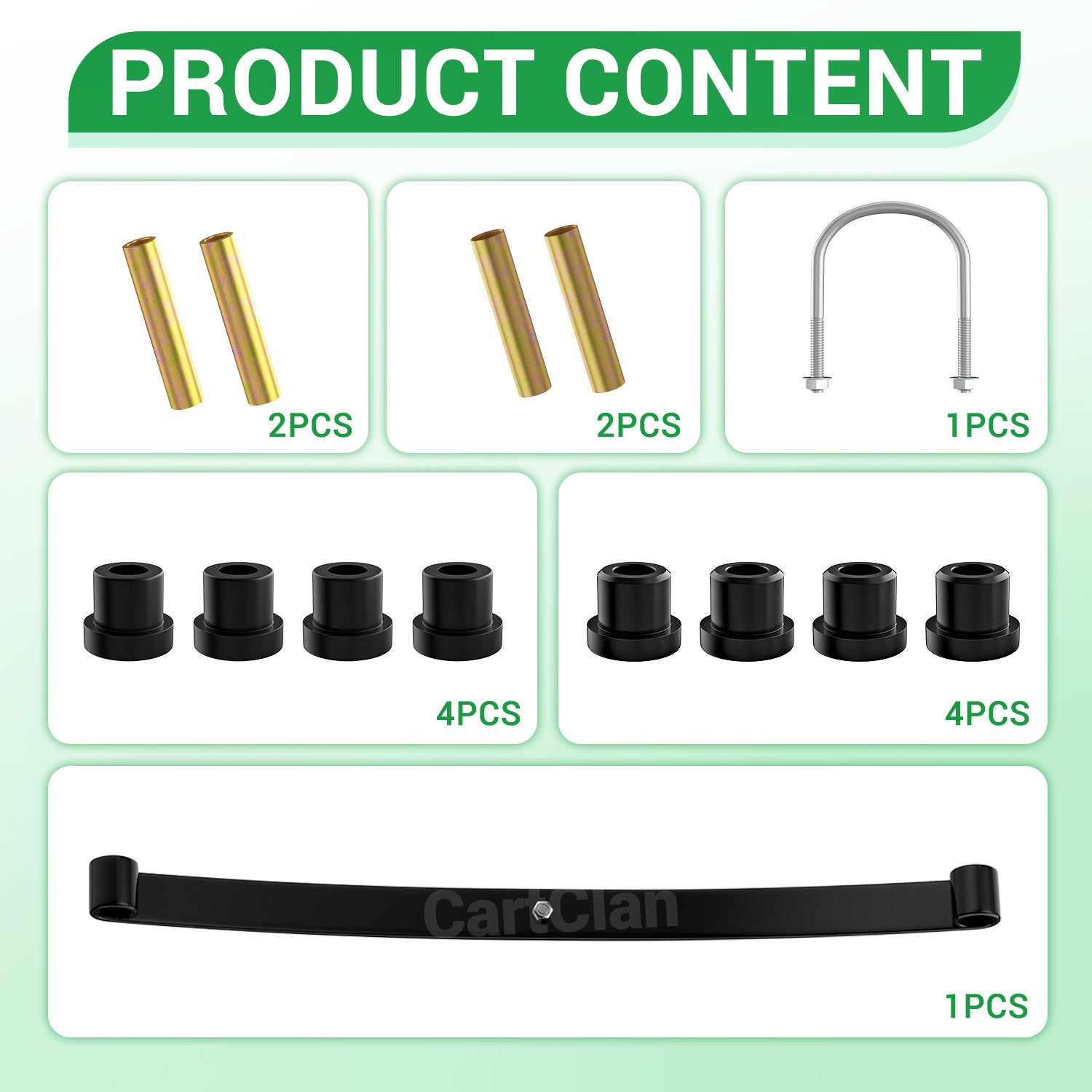 Club Car Rear Leaf Spring Kit, Golf Cart Rear Leaf Spring Kit Suitable for Club Car DS Golf Cart, OEM #1012180, 1015583 |Drive-up