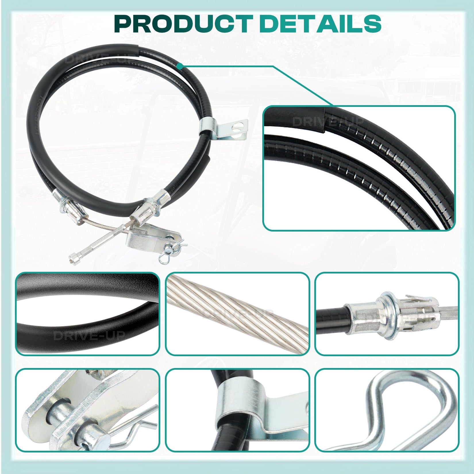 Club Car Precedent 2004+ Brake Cable Stainless Steel Core Driver and Passenger Side and 2018-up Tempo G and E(2PCS) |Drive-up