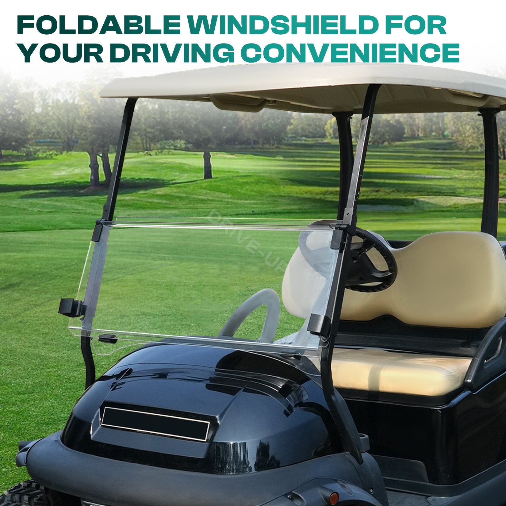 Golf Cart Club Car Precedent Windshield Windshield For 2004-Up G&E Models, Clear Foldable Windshield UV Protection |Drive-up