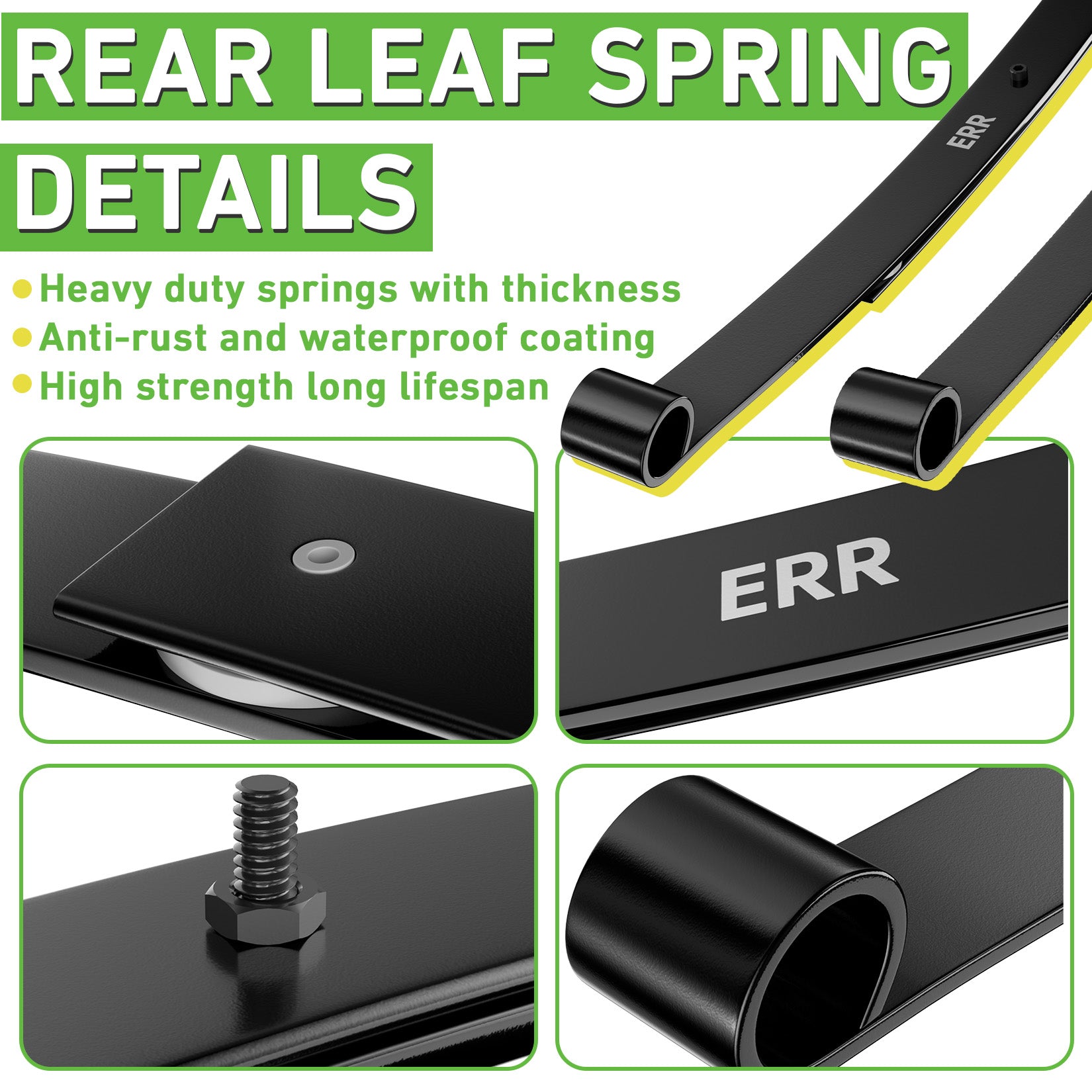 Drive-up Golf Cart Heavy Duty Dual Action Rear Leaf Spring Kit for EZGO RXV 2008-Up, Replaces OEM 604494