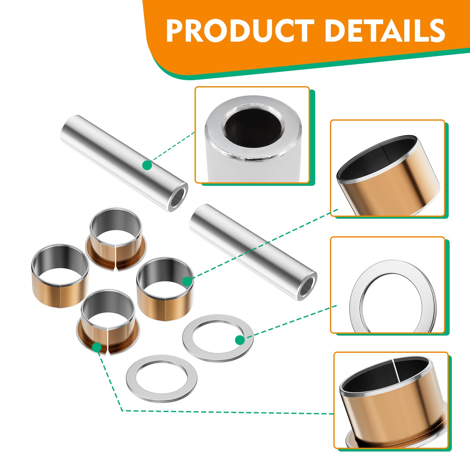 EZGO TXT RXV Bushing Spindle King Pin Tube Kit | Drive-up