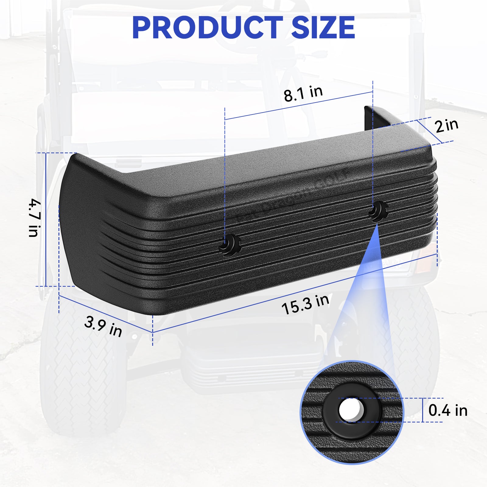 Club Car DS Front Bumper, Suitable for 1993-up Club Car DS, Club Car DS Front Bumper Replace OEM# 1016868 |Drive-up