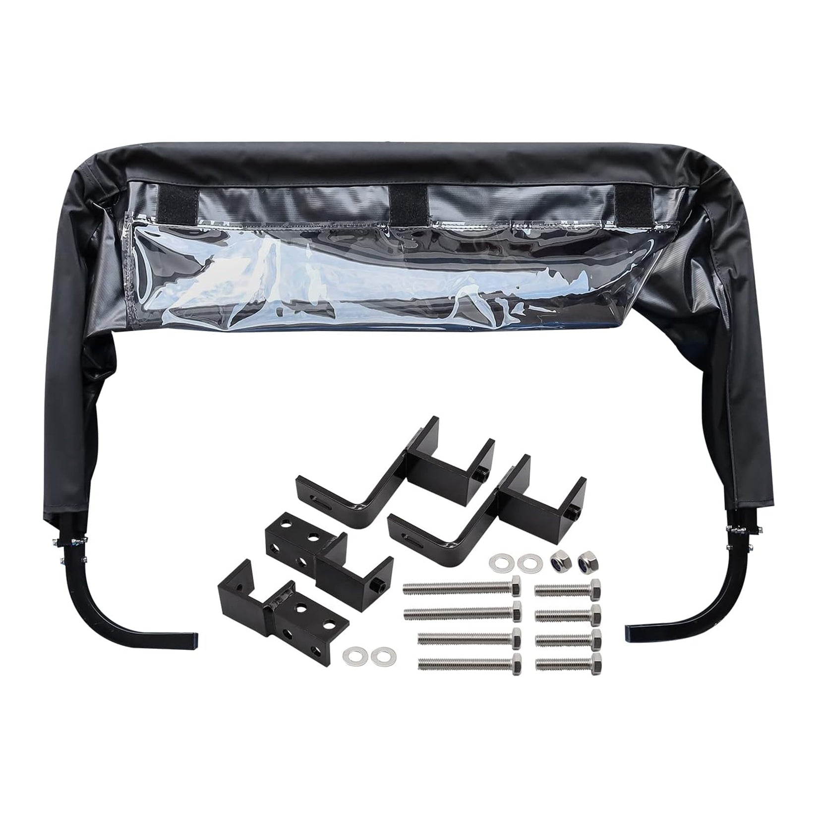 Drive-up Golf Cart Universal Rear Bag Rain Cover, Foldable Rain Cover - Black