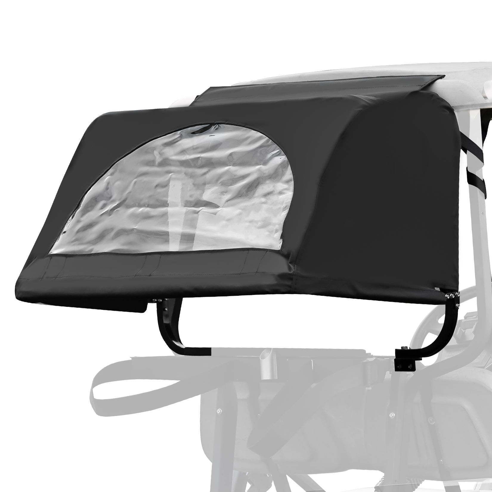 Drive-up Golf Cart Universal Rear Bag Rain Cover, Foldable Rain Cover - Black