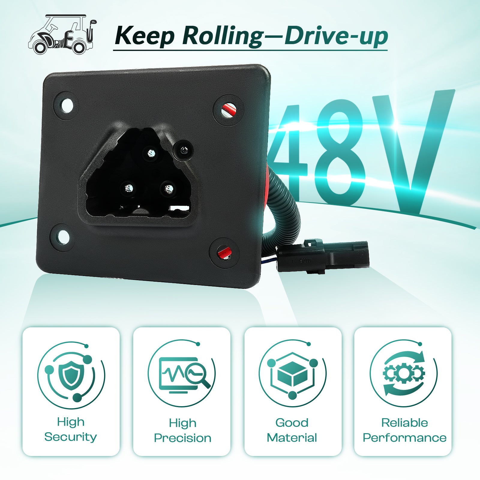Golf Cart 48V Charger Receptacle for EZGO RXV and Delta-Q Battery EZGO Charging Port with Wires |Drive-up