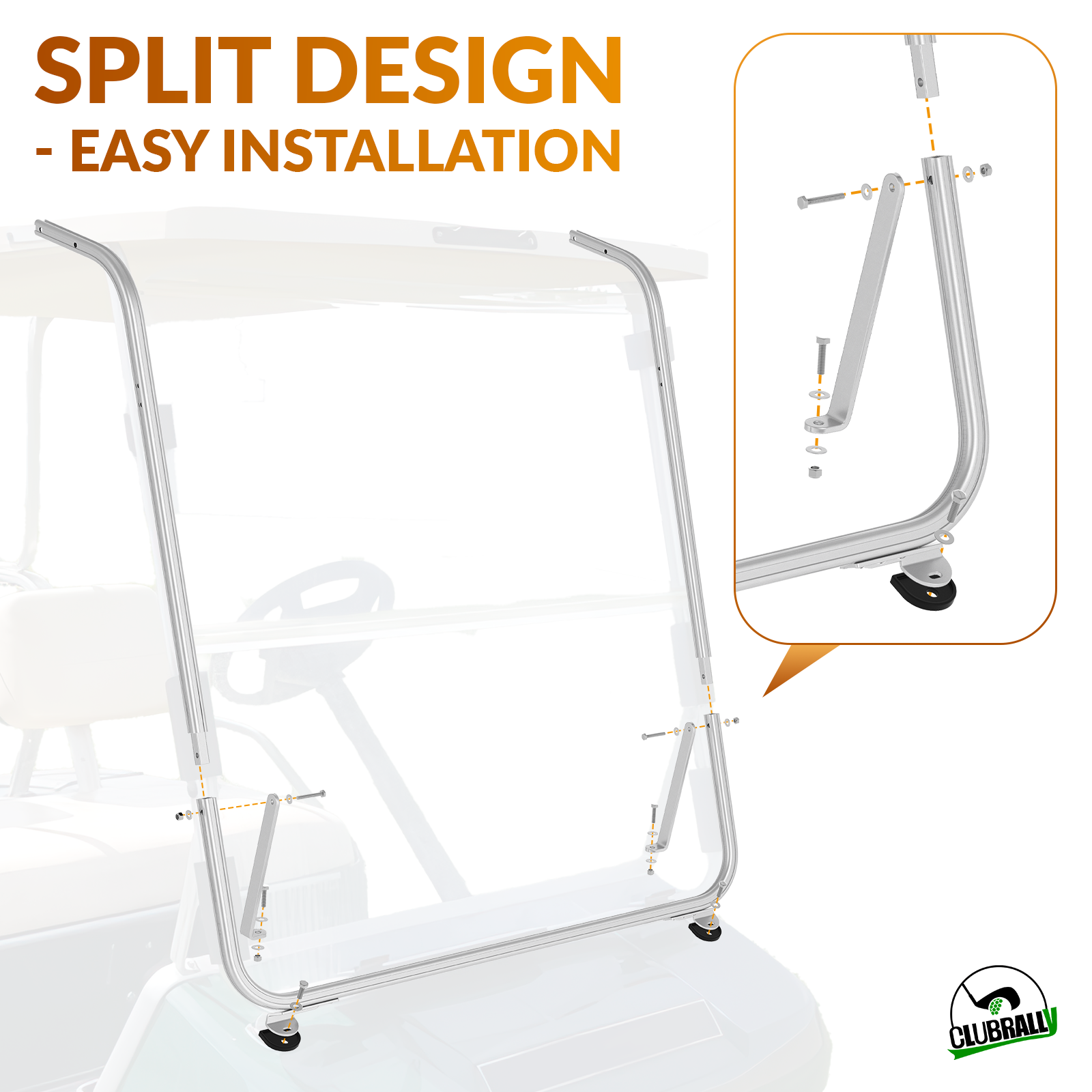 Golf Cart Front Strut Brackets Kit for Club Car | Drive up