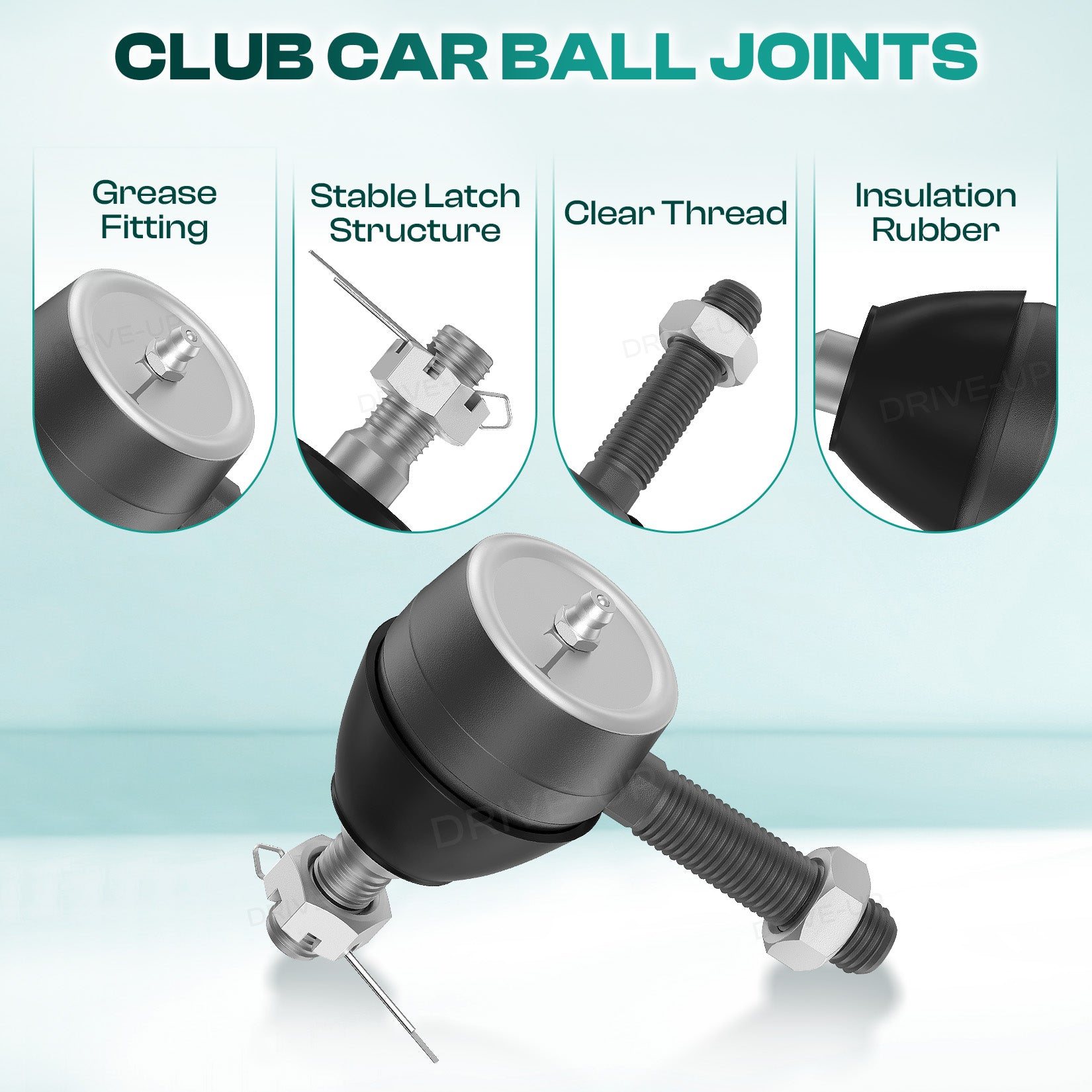 Golf Cart Tie Rod, Ball Joints and Rack Pinion Drag Link Kit for Club Car DS | Drive up