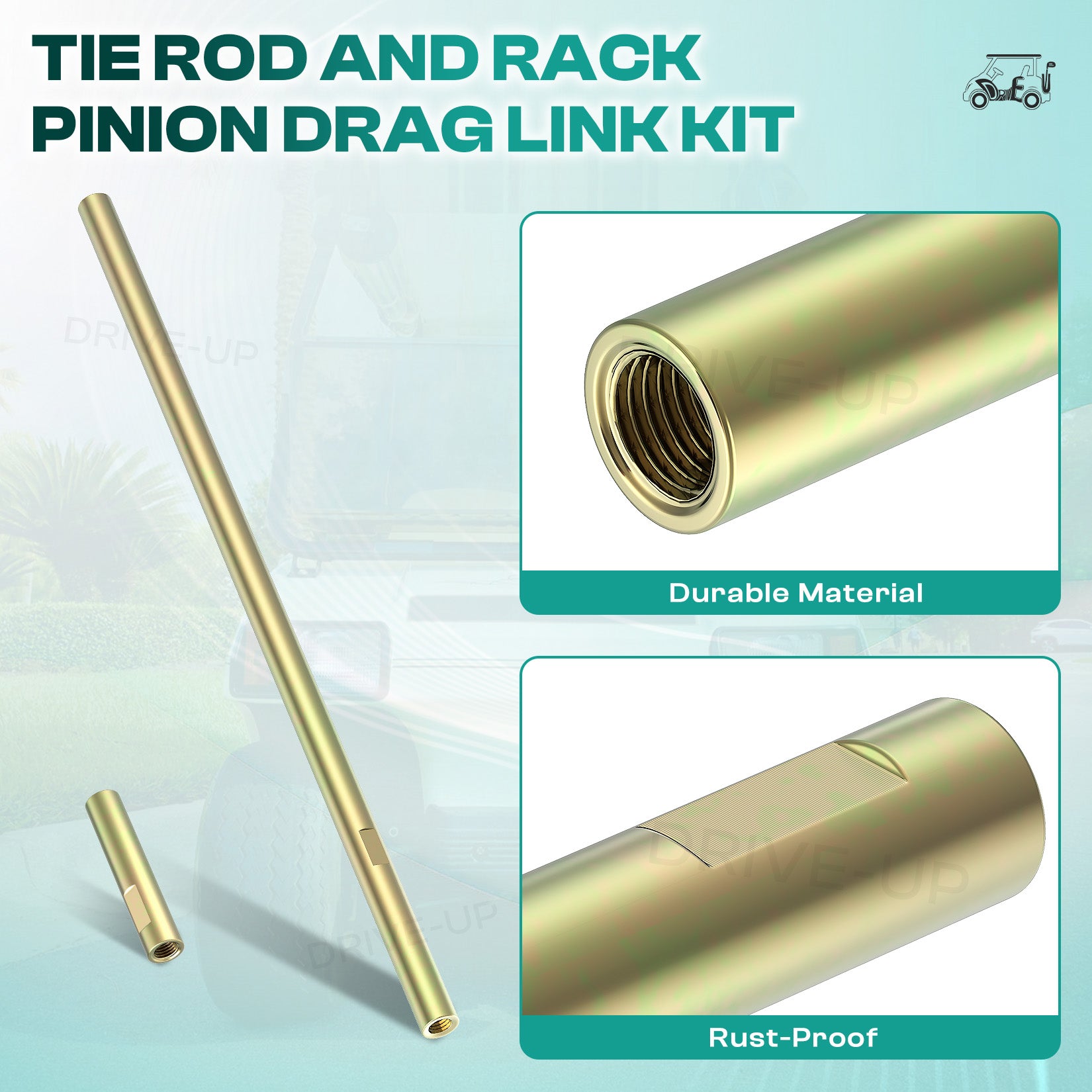 Golf Cart Tie Rod, Ball Joints and Rack Pinion Drag Link Kit for Club Car DS | Drive up