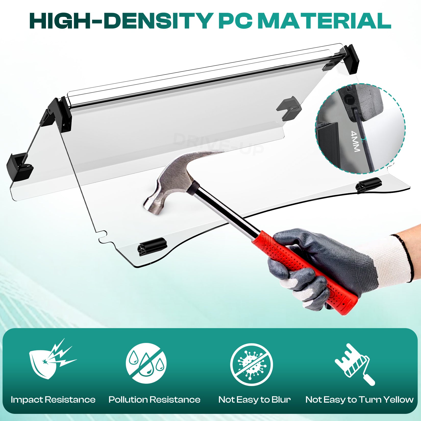 Golf Cart Club Car Precedent Windshield Windshield For 2004-Up G&E Models, Clear Foldable Windshield UV Protection |Drive-up