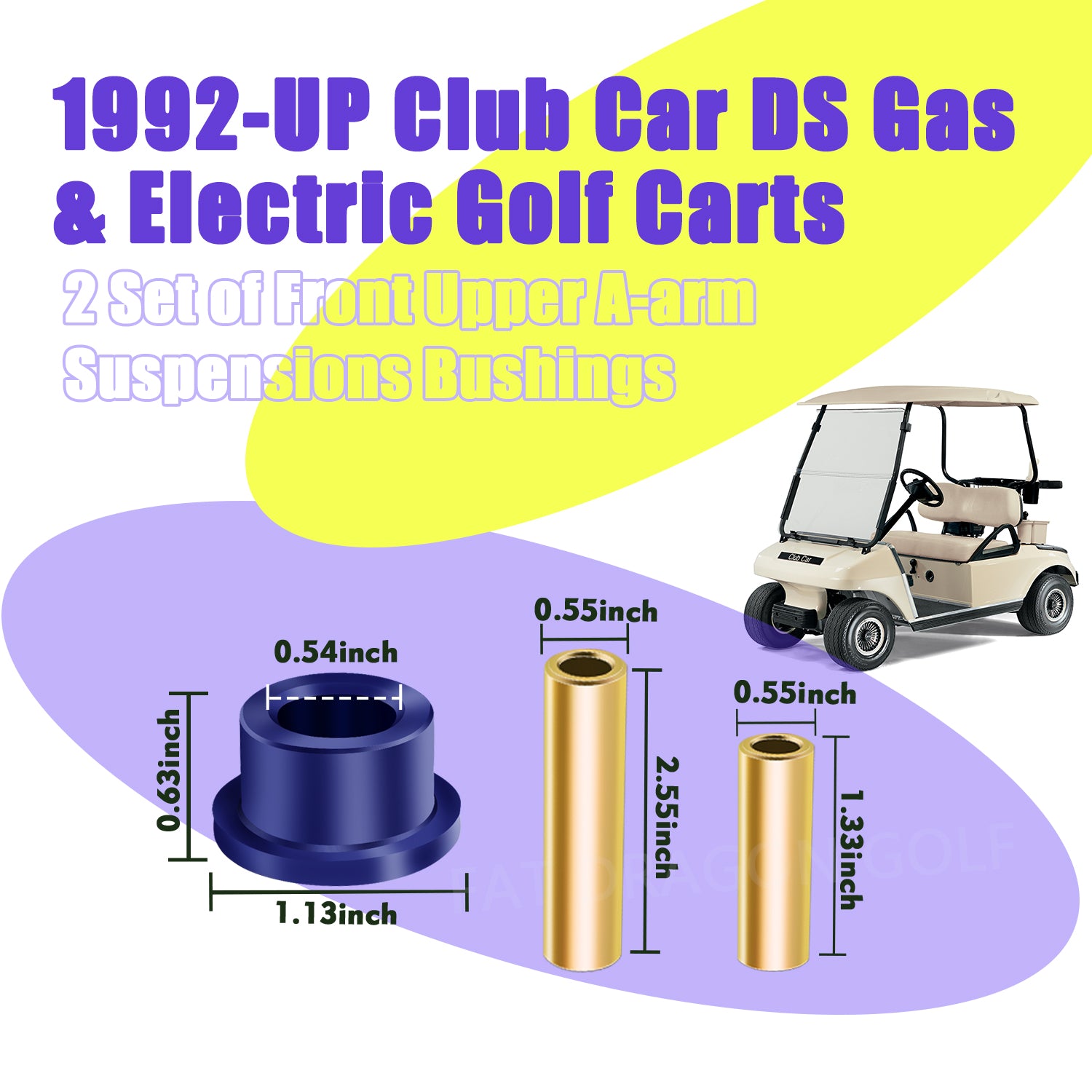 Front Upper A Arm Suspension for Club Car DS Polyurethane Bushing and Sleeve Kit 1016346 | Drive-up