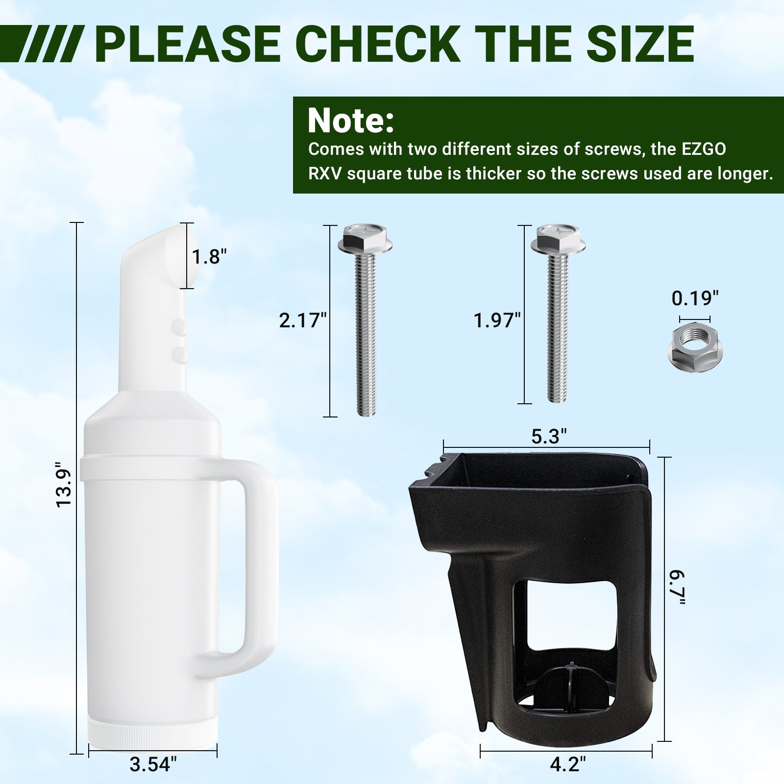 Universal Golf Cart Sand Bottle for Club Car EZGO Yamaha,Divots Filler Sand & Seed Bottle with Rattle Proof Holder