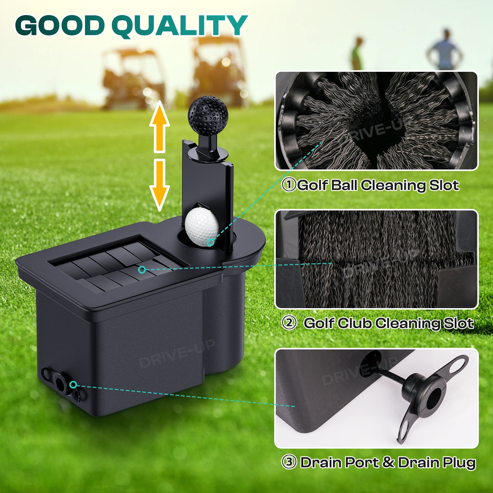 Golf Cart Ball Washer and Club Cleaner Kit for Club Car DS, Yamaha G29, EZGO TXT PDS DCS G&E Golf Carts, OEM 603836 |Drive-up