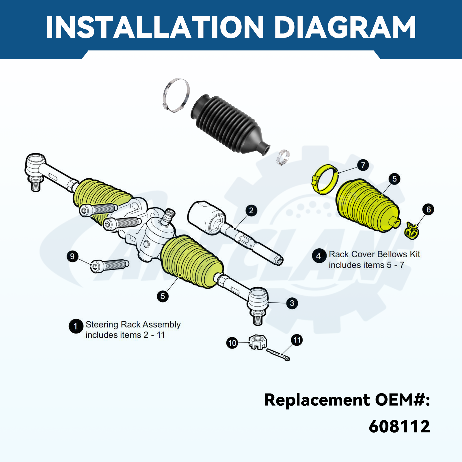 Golf Cart Steering Bellow Dust Seals, for EZGO RXV Models, Replace OEM #608112 |Drive-up