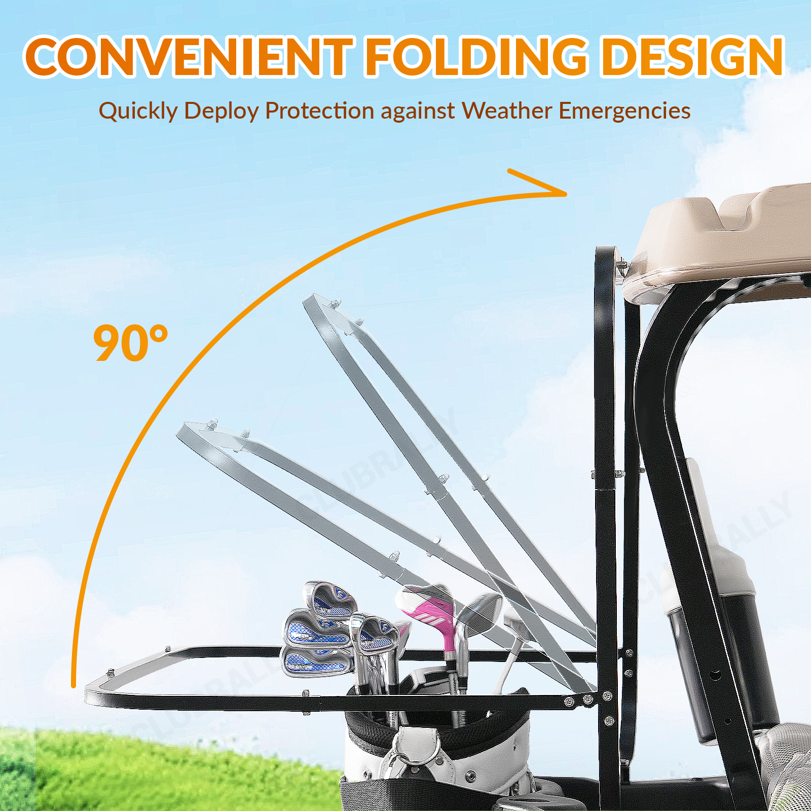 Universal Golf Cart Rear Bag Rain Cover Kit | Drive up