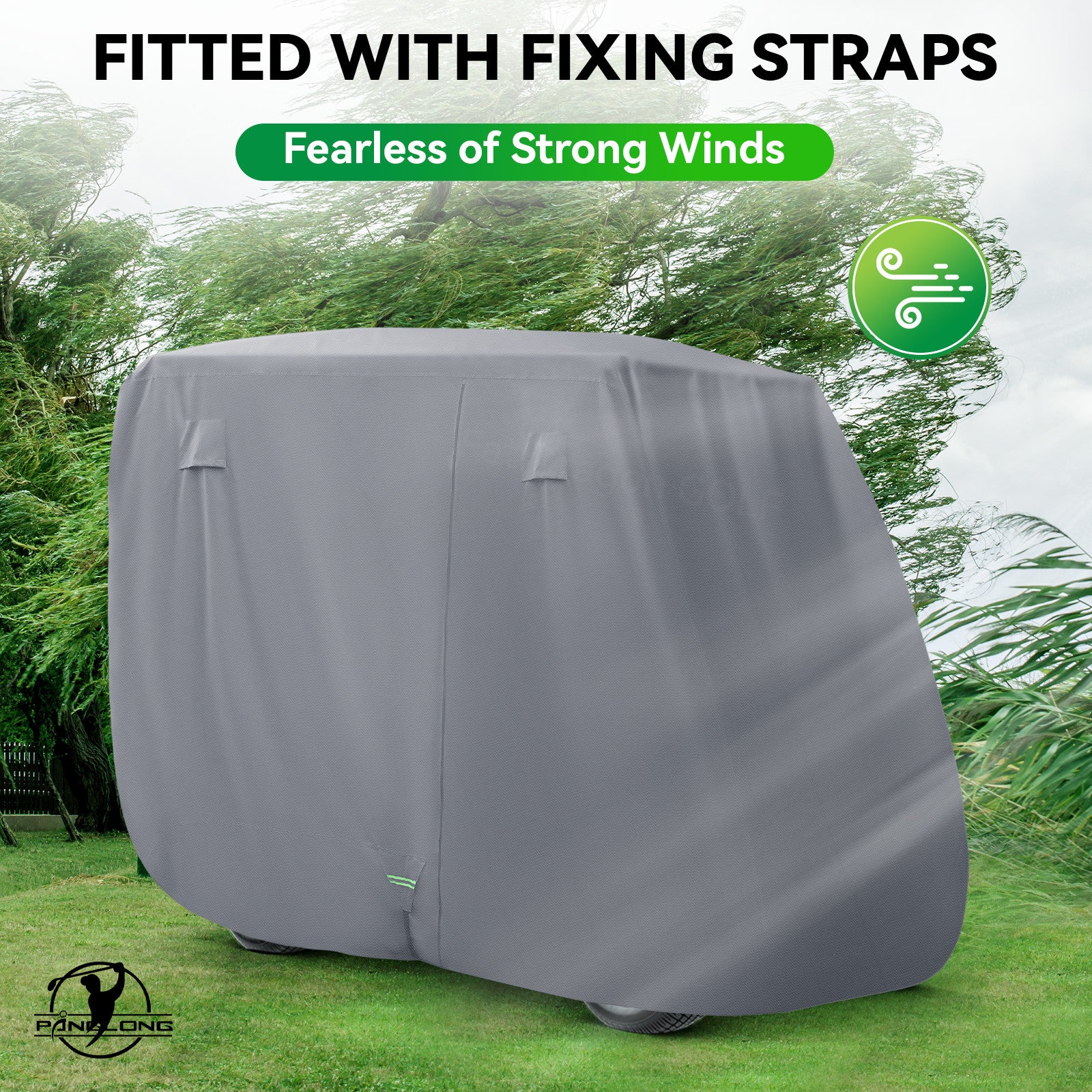 Universal Golf Cart Cover-420D Polyester, Performance with Waterproof, Windproof, Sunproof-Three Zipper Doors, For Yamaha EZGO Club Car with 2/4 Seats |Drive-up