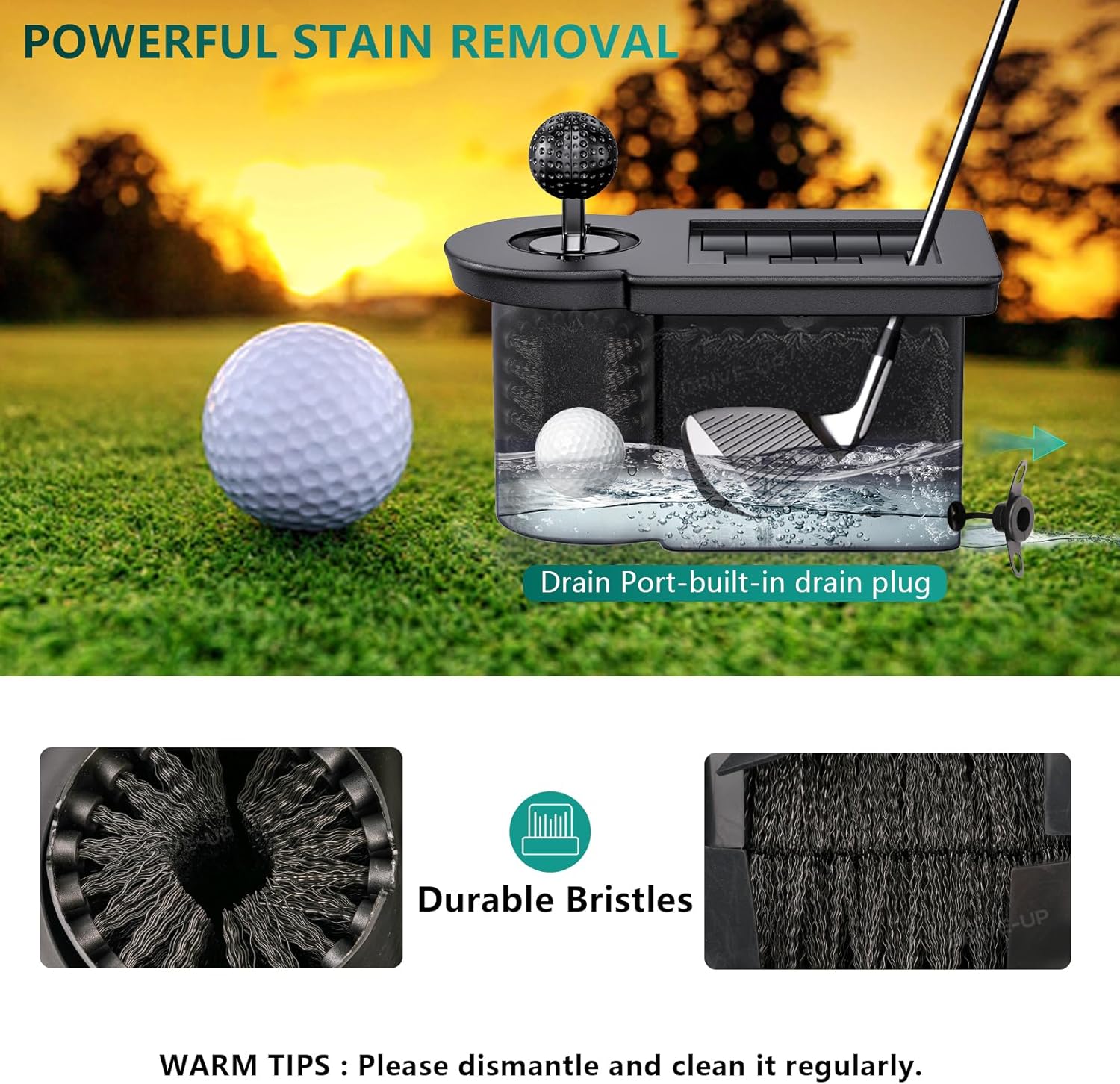 Golf Ball Cleaner and Club Cleaner Kit - Driver Side for EZGO RXV | Drive-up