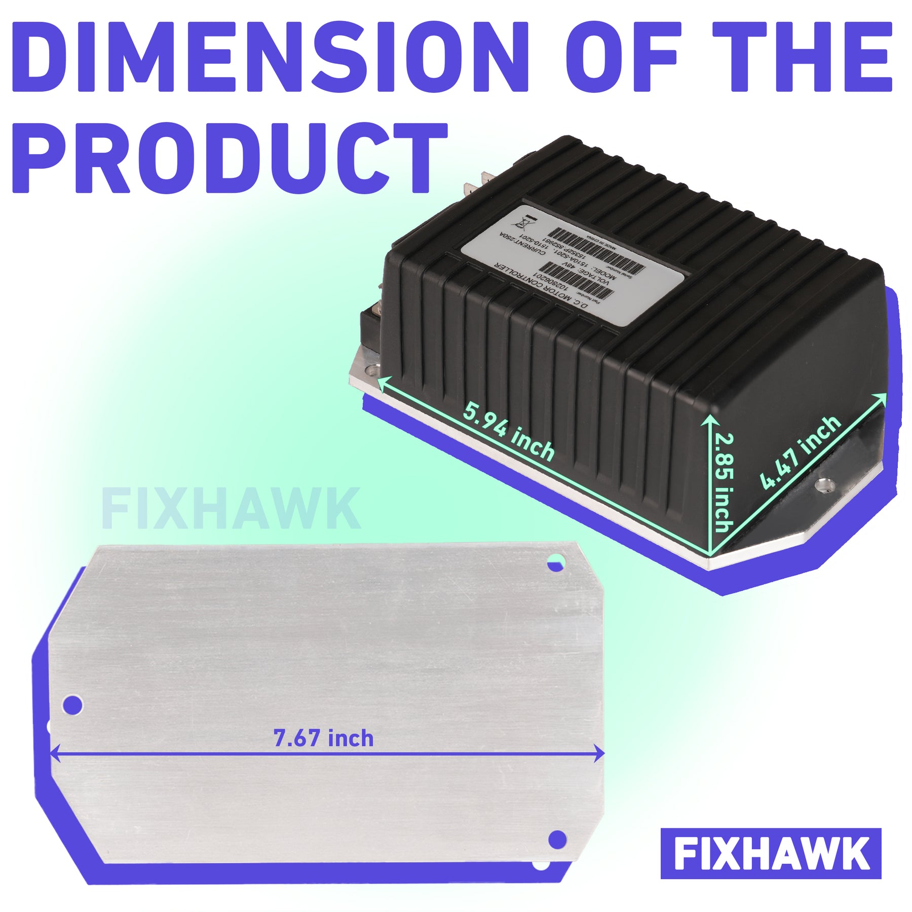 Golf Cart 1510A-5201/1510A-5251 DC Motor Controller, Black 48V 250A Speed Controller, Club Car DS & Precedent IQ Electrical System | Drive-up