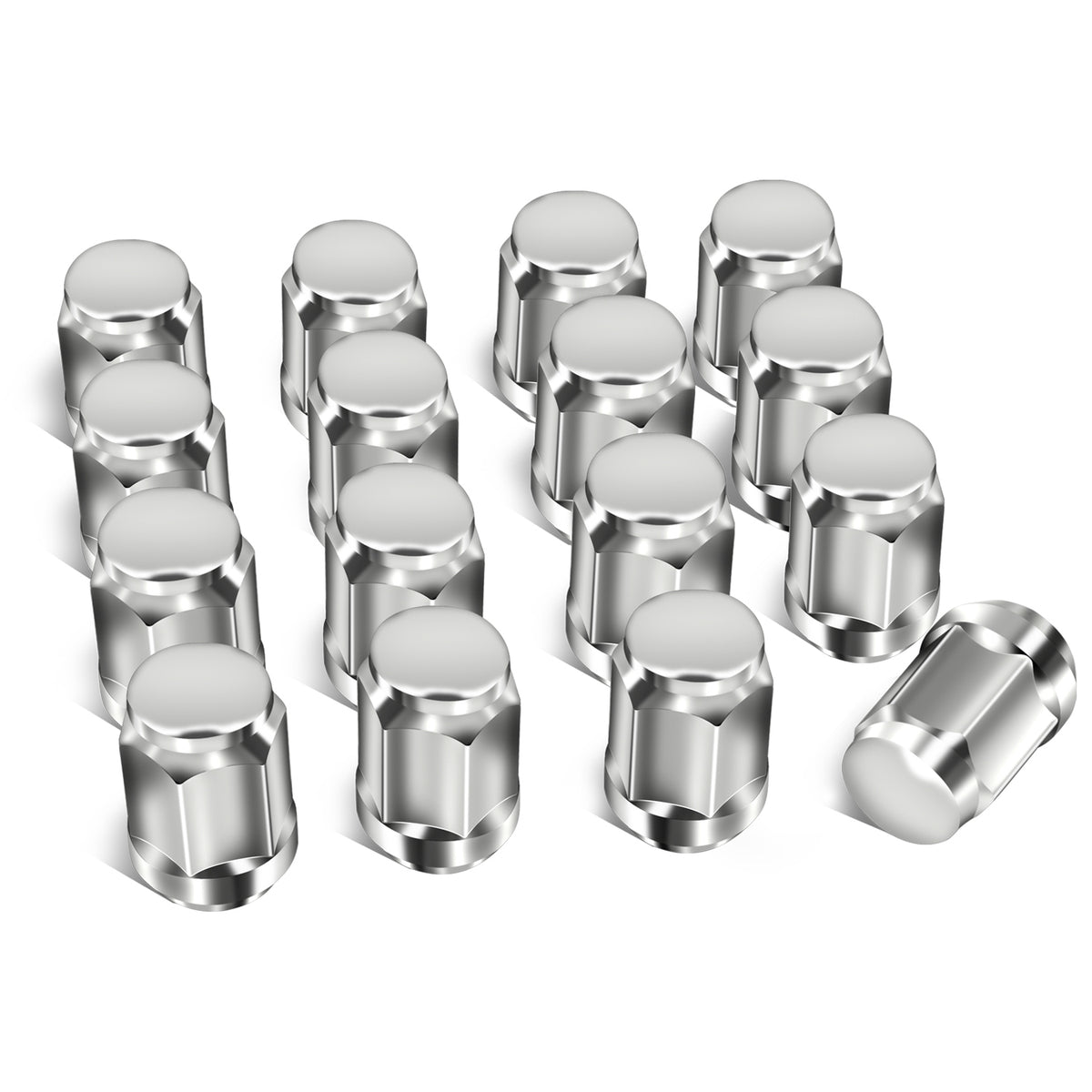 Golf Cart Wheel Lug Nut Kit for EZGO, Club Car, 1/2-20 Size 16 Packs Chrome/Silver