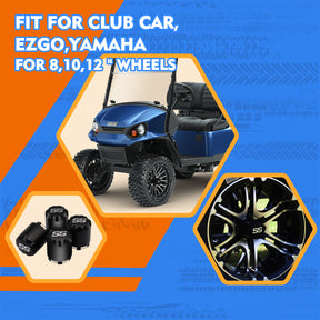 Universal Golf Cart ITP SS Wheel Center Hub Cap, 8,1 0, 12 Inch Push in Style Black Center Cap Cover for Club Car EZGO Yamaha Golf Cart Wheel-4 Black Packs (Height 3.21" / Outer Diameter 2.75")