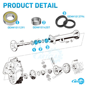 Drive-up Rear Axle Bearing Bushing & Oil Seal Kit for Club Car DS & Precedent 1986-2014 Electric Golf Cart OEM 1011291 1014207 1013794