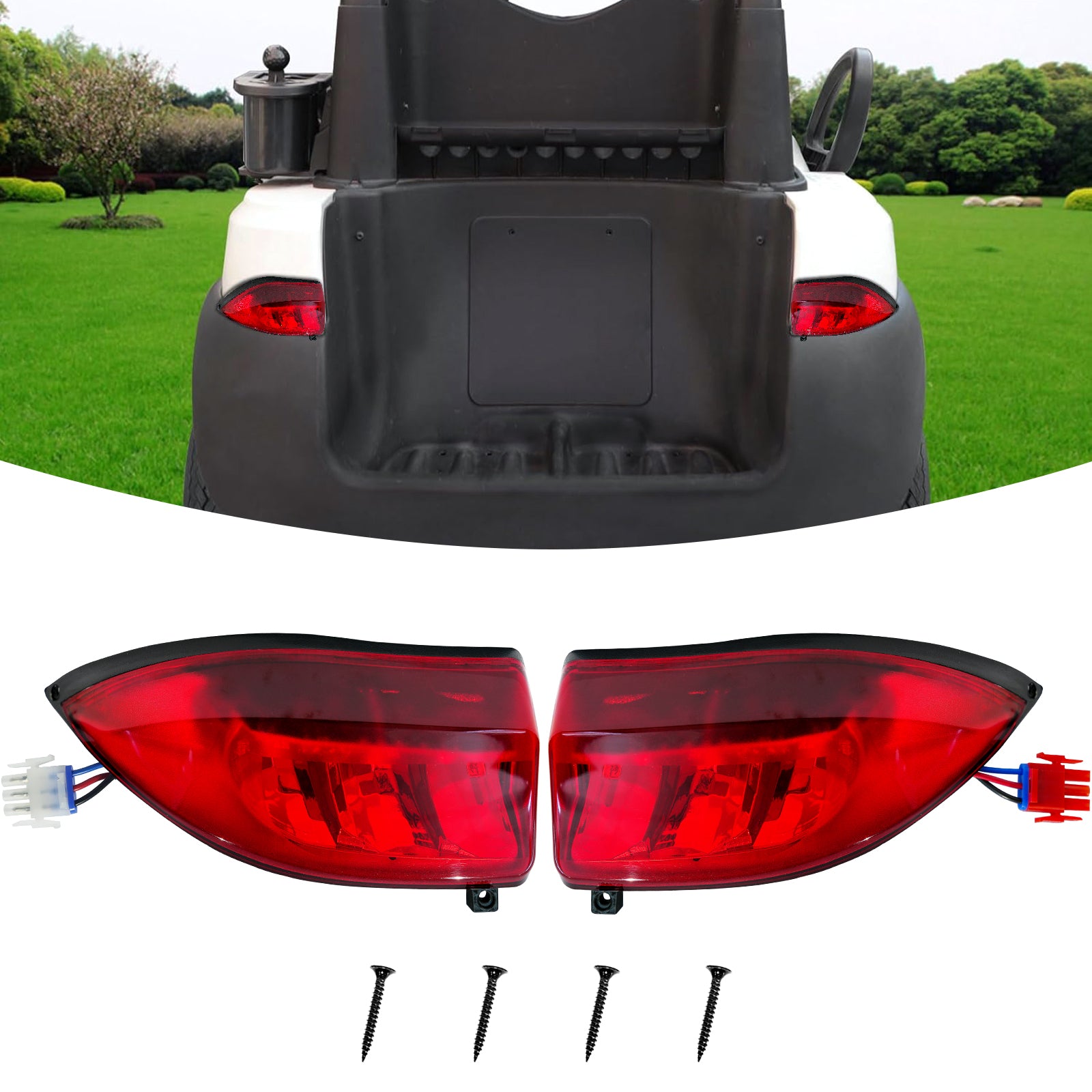 Drive-up Golf Cart LED Taillight for Club Car Precedent 2004-Up and Tempo 2018-Up Models Replacements 12V 3 Wires Rear Light Kit