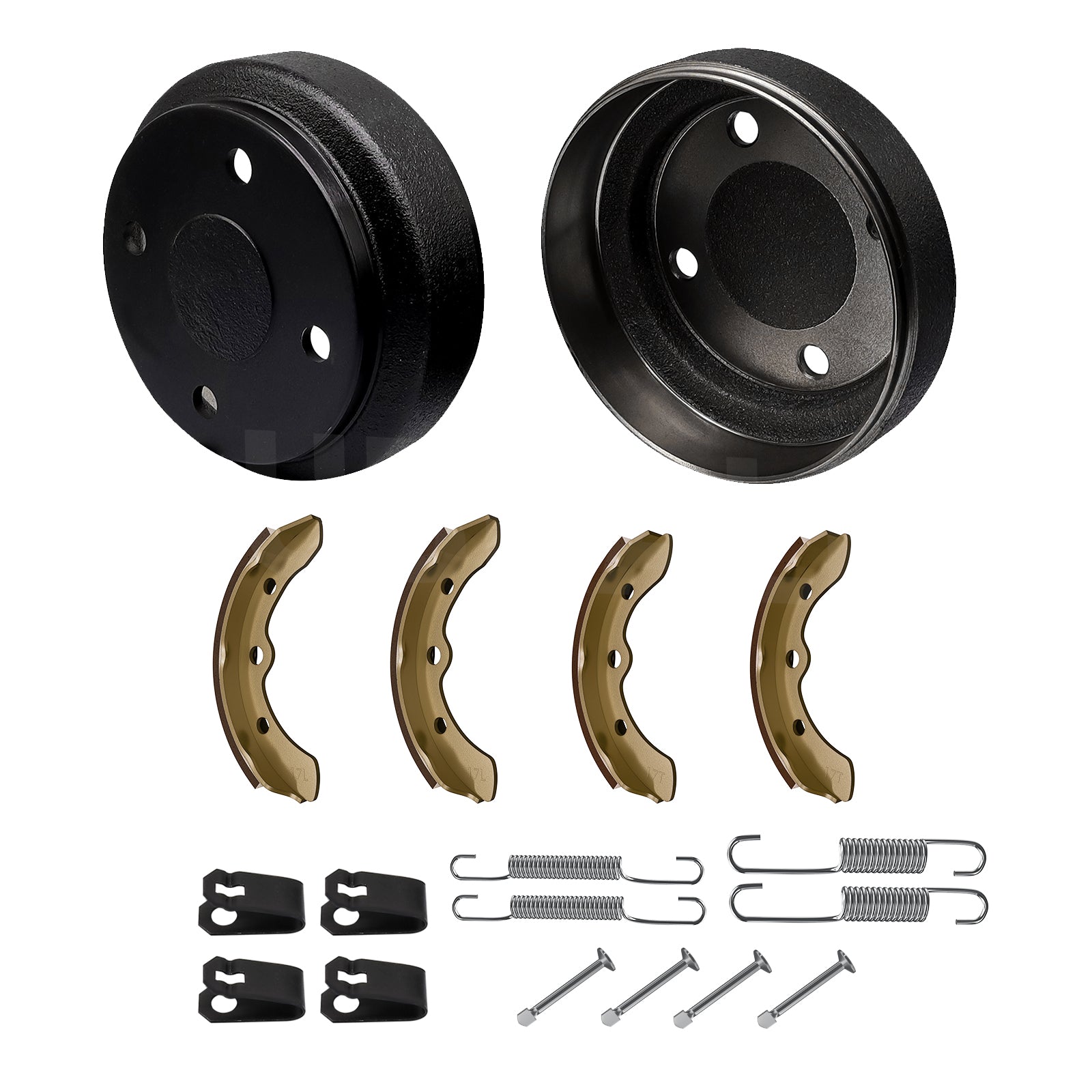 Drive-up Golf Cart Brake Drum/Hub and Brake Shoes Spring Kit Fit for Club Car DS 1995-Up & Precedent 2004-Up, OEM #101791101, 101823201, 1011466/ 101816301