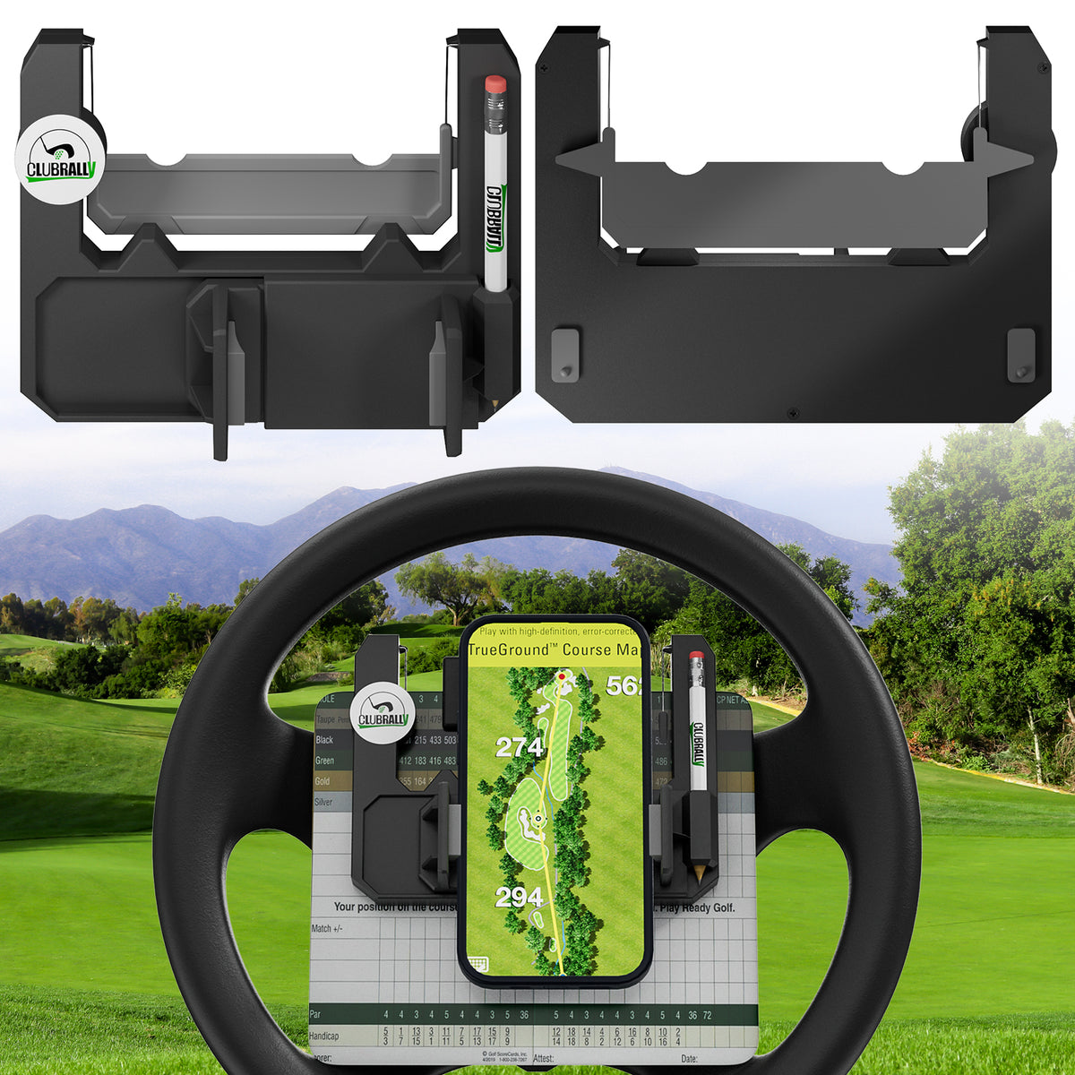 Golf Cart Accessories Steering Wheel Phone Mount for Club Car EZGO Yamaha