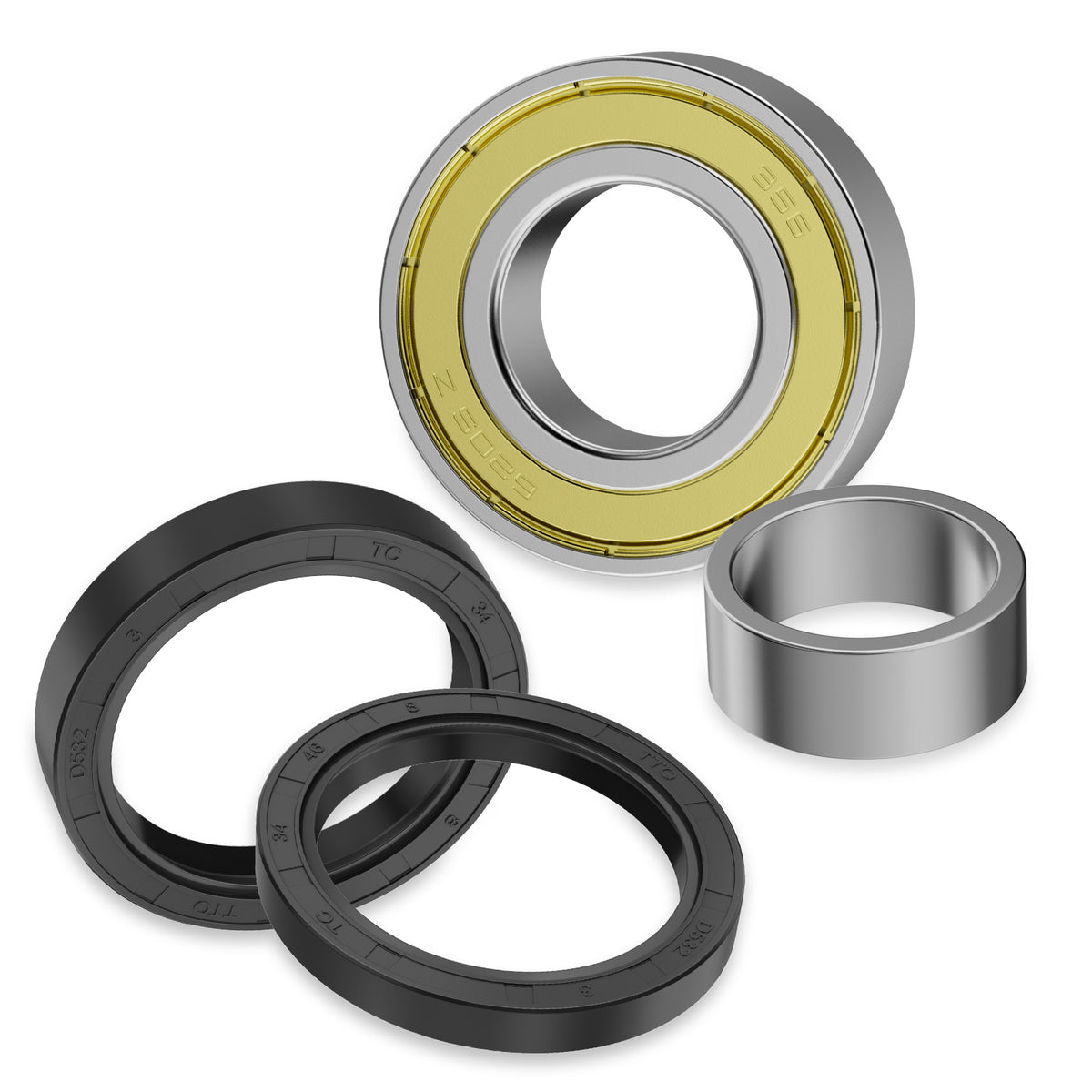 Drive-up Rear Axle Bearing Bushing & Oil Seal Kit for Club Car DS & Precedent 1986-2014 Electric Golf Cart OEM 1011291 1014207 1013794