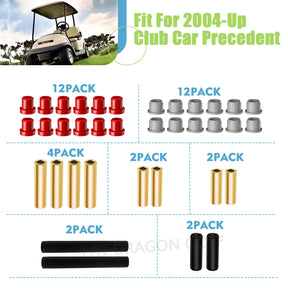 Panglong Club Car Precedent Bushing Kit-Polyurethane, Front Suspension & Rear Suspension and A Arm Bushing Kits, Suitable for Precedent 2004-Up, OEM #102506601, 102506401, 102956201, 102956201