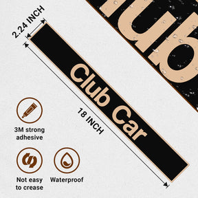 Club Car DS Black Gold Name Plate