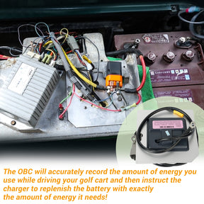 Drive-up Golf Cart On Board Computer OBC with Square 6-Pin Plug for Club Car DS Electric 48v Regen II IQ, OEM #101909902, AM1229201, 102852001, 103359401, 103403101