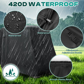 Universal Golf Cart Cover For 2/4 Passenger Yamaha Club Car EZGO, 420D Waterproof Polyester Cover with Zipper Doors, Dustproof, Sunproof, Windproof |Drive-up